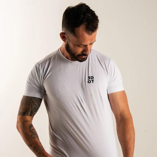 camiseta masculina uv cor branca para academia
